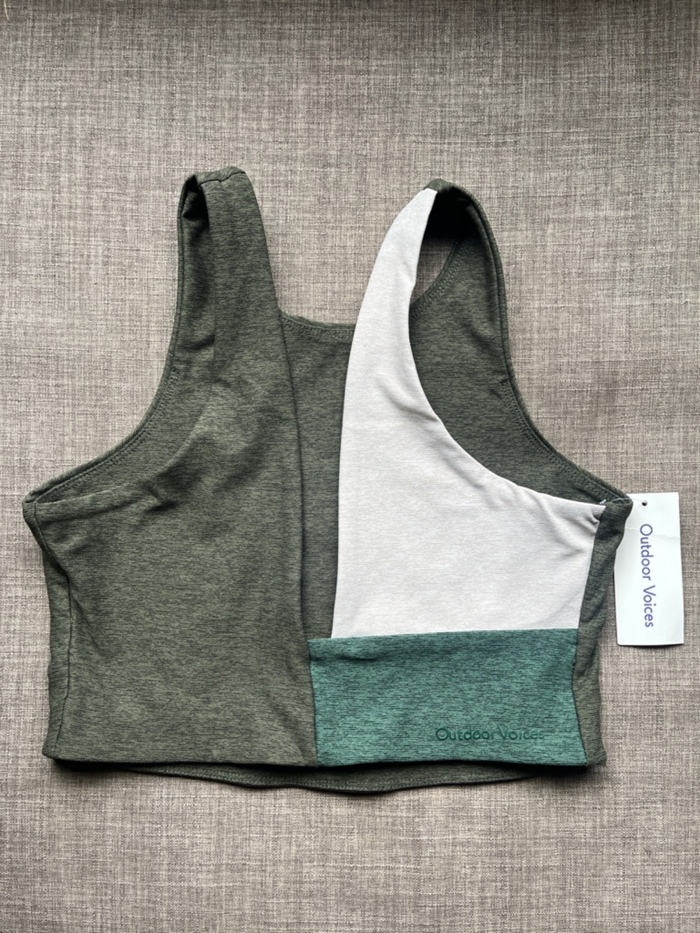 Outdoor Voices Venus Crop Top Tea Tree Oatmeal Hunter NWT S